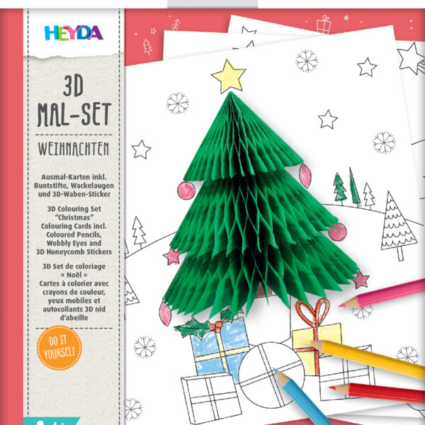 3D Kleurset Kerst, 15-delig