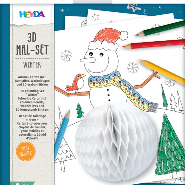 3D Schildersetje 'Winter', 15-delig