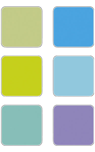 Stempelkussensset 'Aqua', Transparante ronde doos