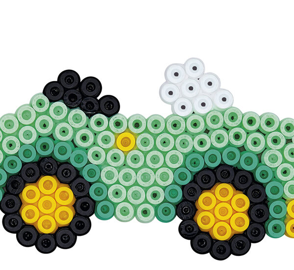 Kralenapplicatiedoos met strijkkralen en strijkplaten