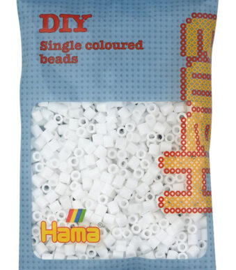 Hama kralenapplicaties midi, wit, in een zakje.