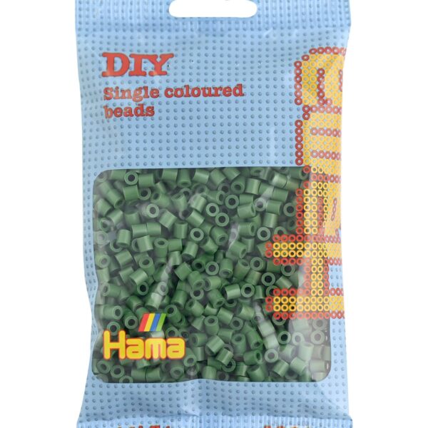 Hama strijkkralen midiformaat, groen, in zakje.