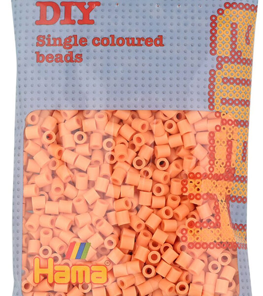 Strijkkralen middelgroot, lichtabrikooskleurig, in een zakje.