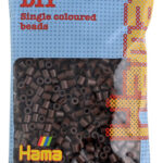 Hama strijkkralen midi, bruin, in zakje.