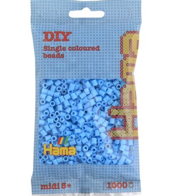 Hama strijkkralen midi, pastelblauw, in zakje.