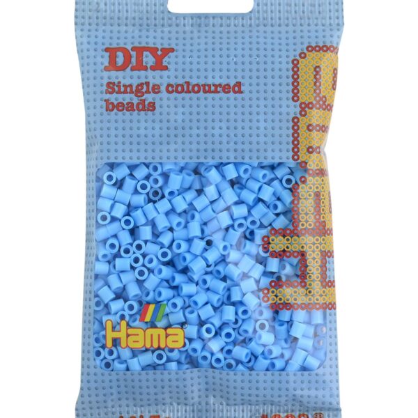 Hama strijkkralen midi, pastelblauw, in zakje.