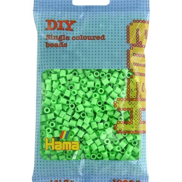 Hama strijkkralen midi, pastelgroen, in zak.