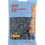 Hama kralebuigkunst middelgrote kralen, donkergrijs, in zakje.