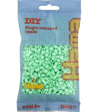 Hama strijkkralen middelmaat, pastelgroen, in zakje.