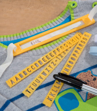 Grote set textiellabels