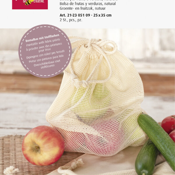 Katoenen groente- en fruitzak, naturel
