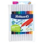 Pelikan tweekleurige viltstiften, etui met 10 stuks.