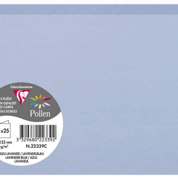 Clairefontaine lavendelblauw dubbel kaartje C6