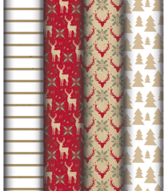 Clairefontaine Kerstinpakpapier 'Rood Thuis'