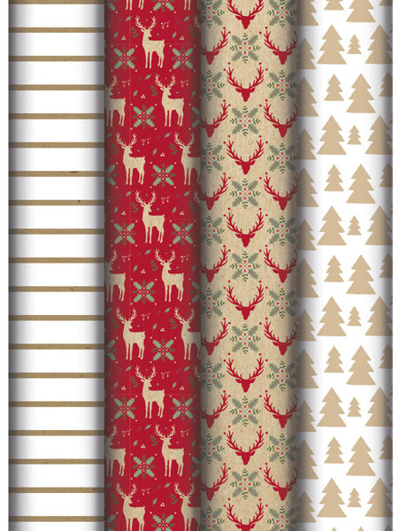 Clairefontaine Kerstinpakpapier 'Rood Thuis'
