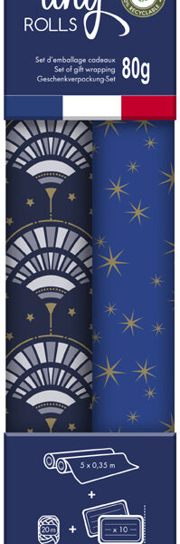 Clairefontaine Cadeaupapier Set 'Tiny Rolls' voor de Feestdagen