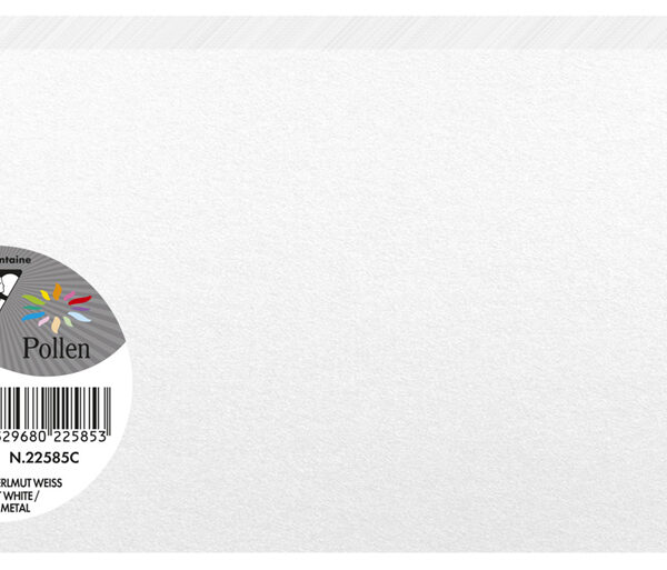 Perlemoer-witte dubbele kaart formaat langrekt van Clairefontaine