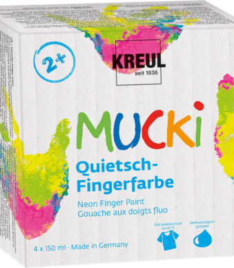 Piepende vingerschilders 'MUCKI', 150 ml, set van 4