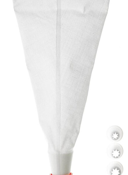 Spuitzakkenset voor patisserie, wit, 5 spuitmonden