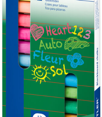 Staedtler gekleurde krijt voor wandborden, doos met 12 stuks.