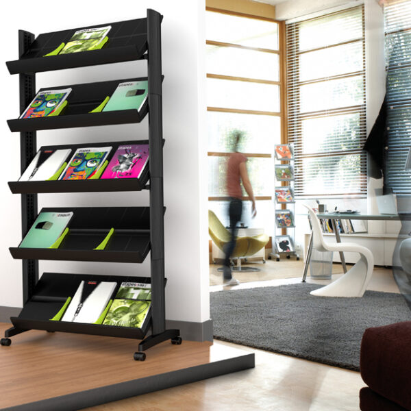 Paperflow brochurerek Uno gemakkelijke displays, met 5 vakken.