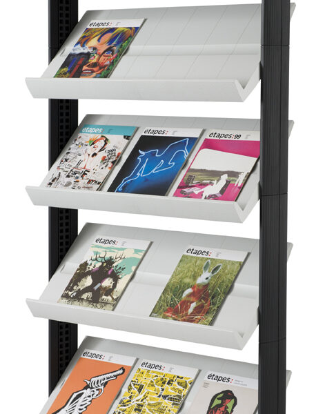 Paperflow brochurerek Uno eenvoudige displays, 5 legplanken, grijs