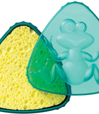 Maped tafelsponsdoos 'Kikker', driehoekig, geel.