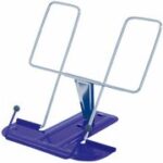 Metalen boekenstandaard met verchroomde beugel