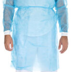 Beschermschort voor bezoekers/patiënten/personeel, blauw, maat L