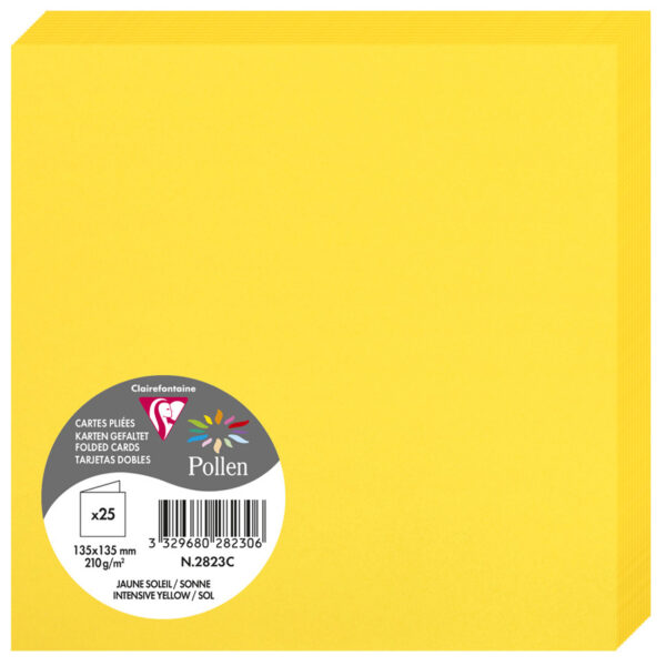 Dubbele wenskaart 135 mm, zonnekleur van Clairefontaine