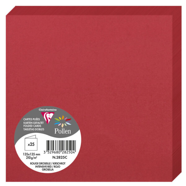 Clairefontaine kersrode dubbele kaart 135 mm