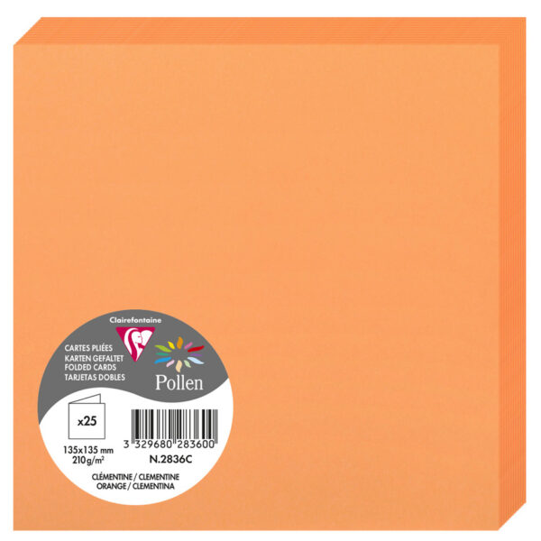 Clairefontaine Tweevoudige Kaart 135 mm, Mandarijnkleurig