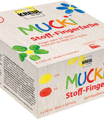 Stoffen vingerverf 'MUCKI', set van 4 x 150 ml