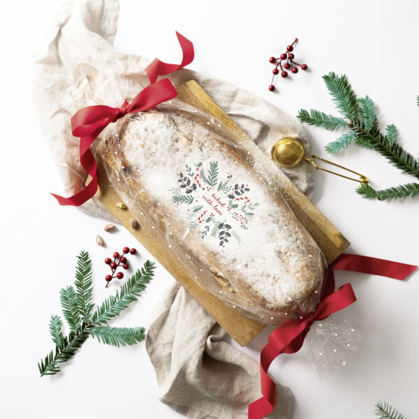 Folietunneltjes met kerstprint, transparant