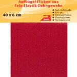 Rekbare broekspannerverstevigingen, 400 x 60 mm, rood