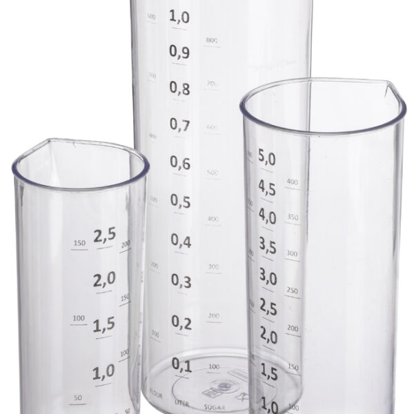 Meetbekers plastic, set van 3, transparant