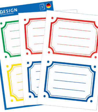 Gekleurde schoolboek-etikettenranden