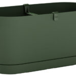 Bloembak 'Vega', breedte: 400 mm, kleur: bosgroen.