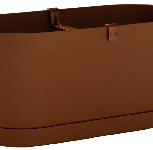 Bloembak 'Vega', breedte: 400 mm, caramelkleur.