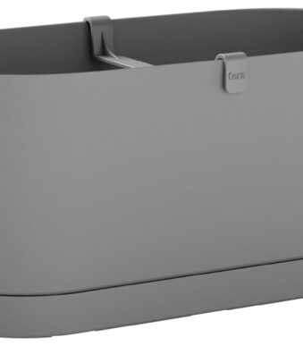 Bloemenbak 'Vega', breedte: 400 mm, leigrijs.