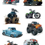 Etiketten Amerikaanse Oldtimers