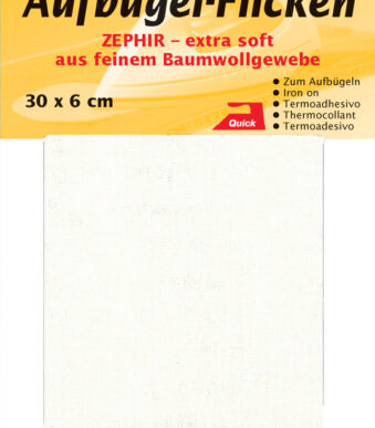 Kleivijf naailappenset, wit, 300 x 60 mm