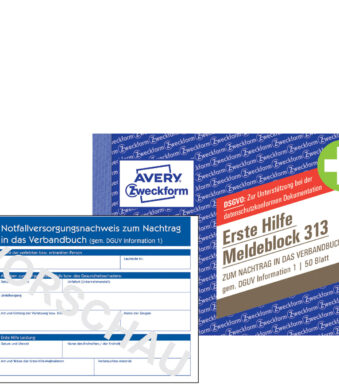 Avery Eerste Hulp Aangifteblok, liggende A6