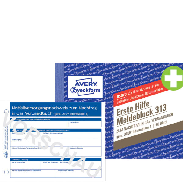 Avery Eerste Hulp Aangifteblok, liggende A6