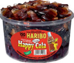 Haribo Fruitgommetjes Happy Cola, Trommel 150 Stuks