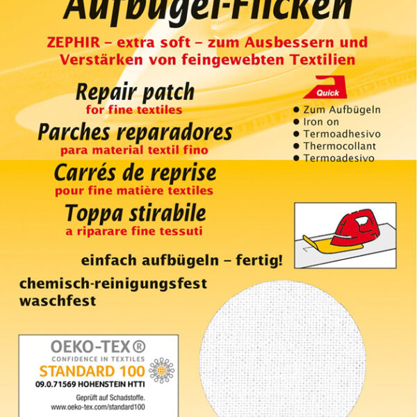 Kleibijt textielreparatiesets, 400 x 120 mm, wit