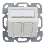 Telegärtner inbouwdoos 50 x 50 mm, dubbel, alpenwitkleur