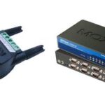 MOXA-adapter van 9-pins Sub-D-connector naar 5-pins aansluitblok.
