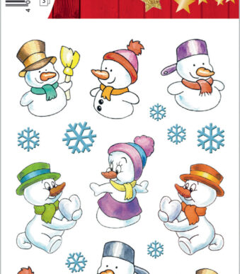 Herma sneeuwpopstickers met decoratie