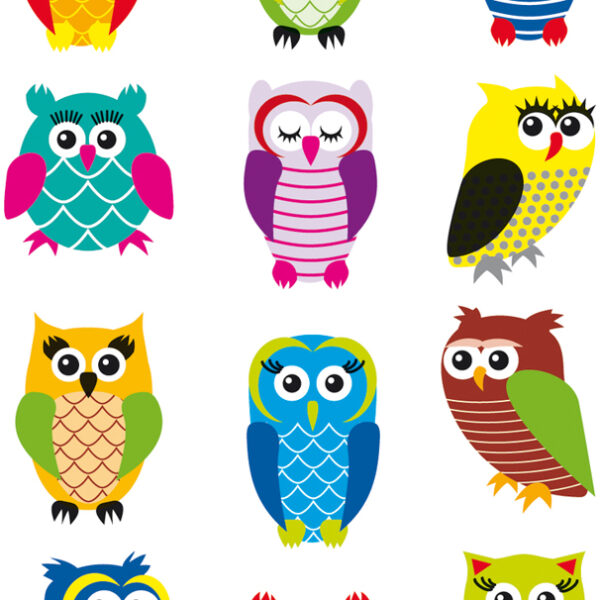 Herma klinkers "Toverstickers Uilen", met glitterfolie.